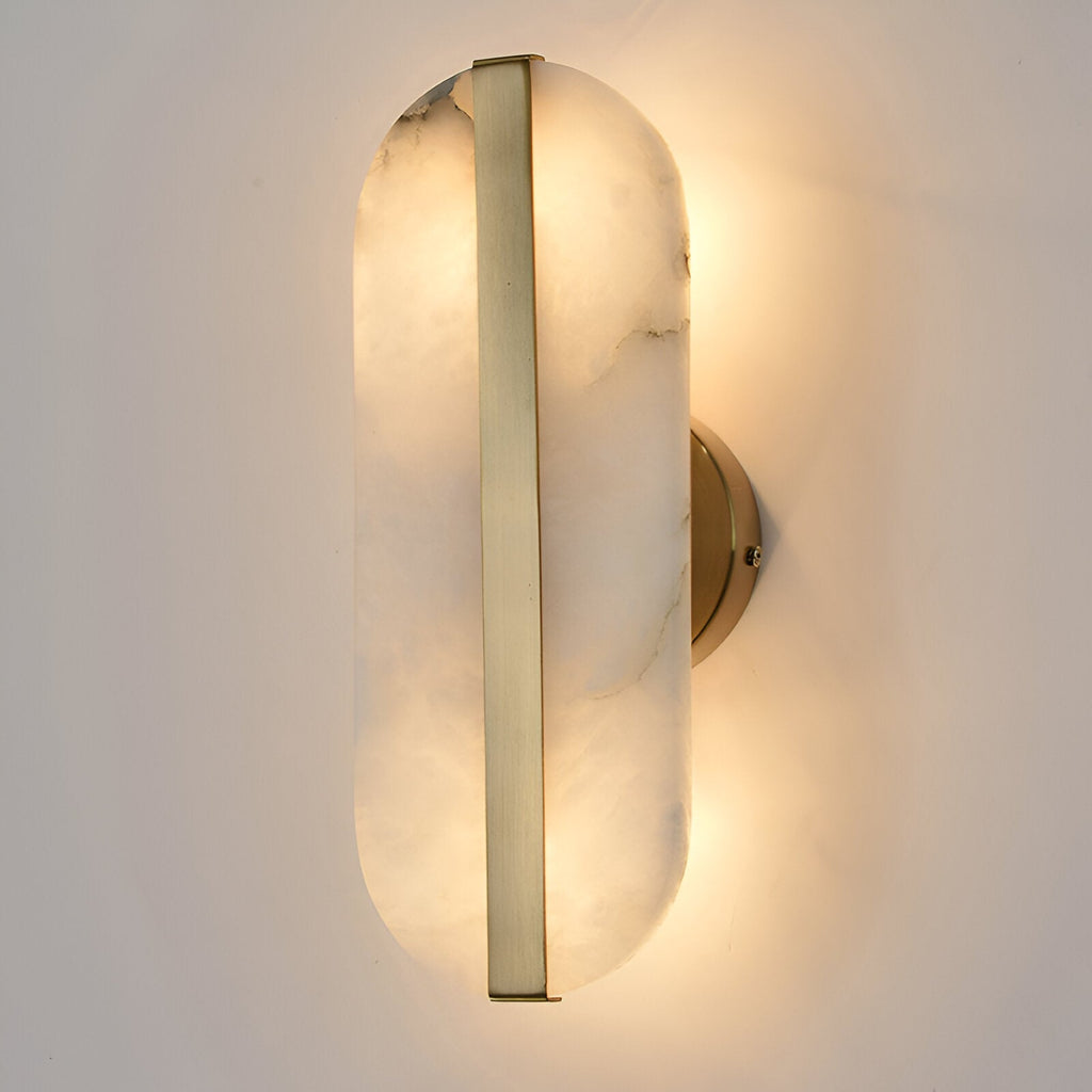 Nordic Seren Alabaster Stone Brass Wall Light