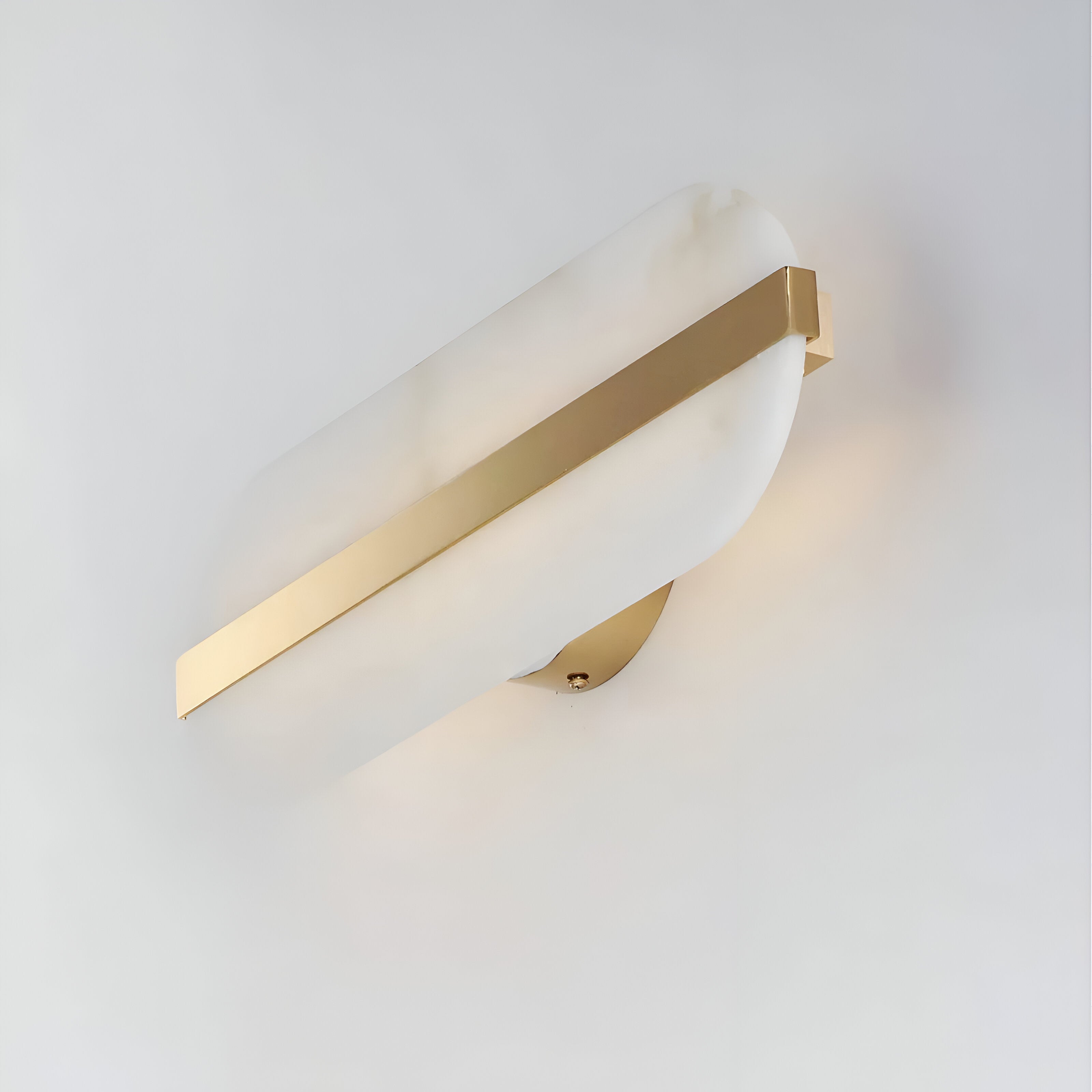 Nordic Seren Alabaster Stone Brass Wall Light