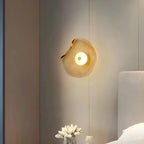 Nordic Curved Glass Japandi Style Glass LED Wall Light