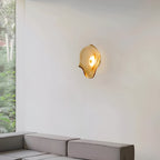 Nordic Curved Glass Japandi Style Glass LED Wall Light