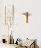 Travertine Wood Bedside Wall Light
