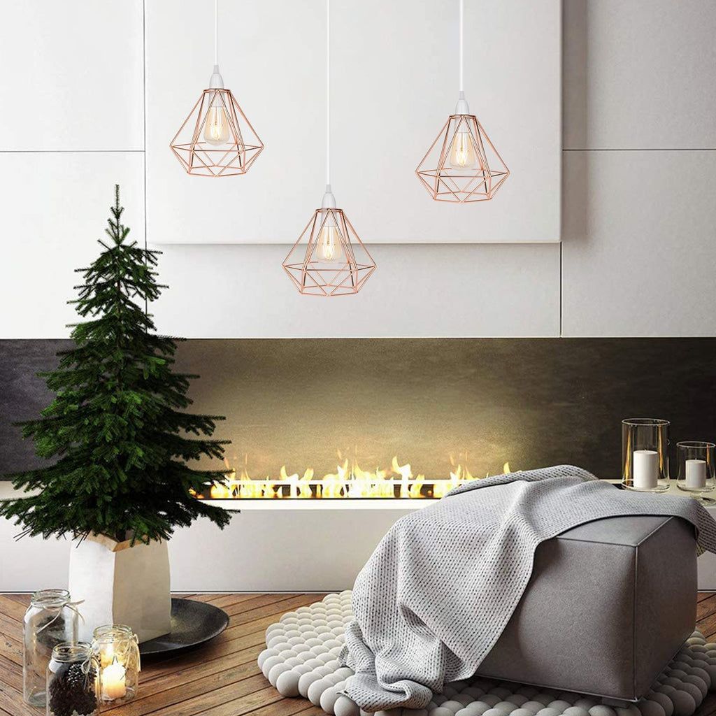 Nordic Diamond-Shaped Metal Pendant Light