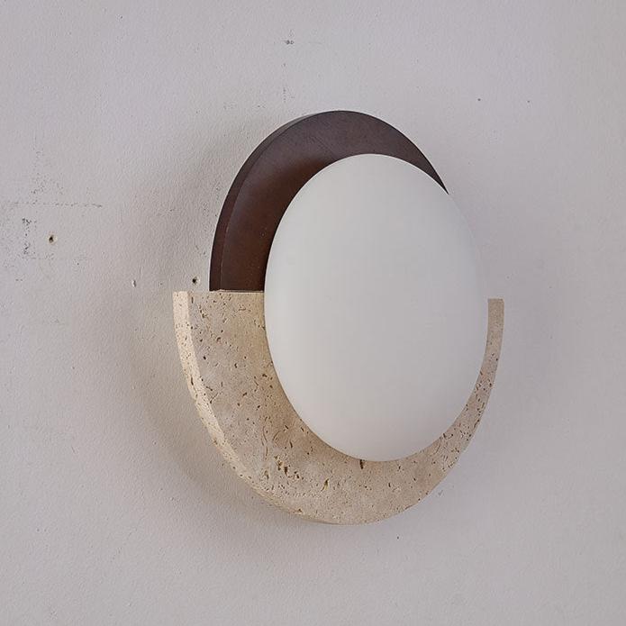 Modern Design Travertine Log Wabi-Sabi Style Wall Light