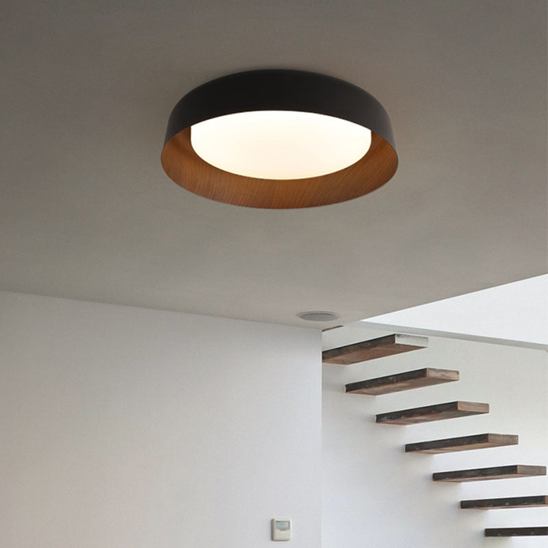 Wabi-Sabi Style Wood Grain Round Ceiling Light