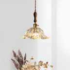 Retro French Flower Glass Pendant Light
