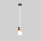 Travertine Stone Cream Retro Minimalist LED Pendant Light