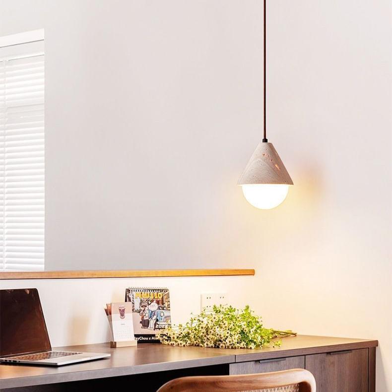 Yellow Travertine Cream Pendant Light