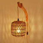 Rustic Hand-Woven Hemp Rope Wall Light