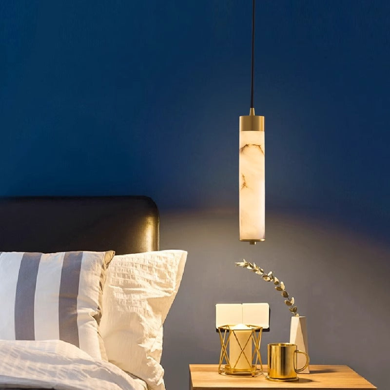 Ethereal Stone Glow Sculptural Style Alabaster Pendant Light