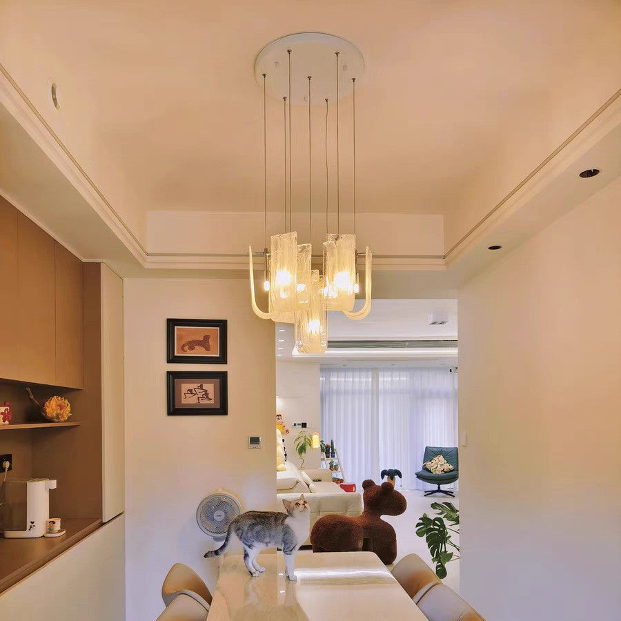 Italian Light Cloud Glass Chandelier