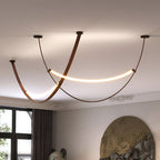 Nordic PU Leather LED Belt Ceiling Light