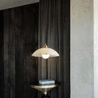 Modern Alabaster Dome Pendant Light