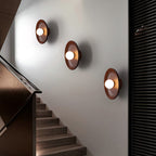 Solid Wood Circle Japandi Wall Light