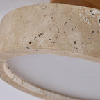 Round Yellow Travertine Ceiling Light Fixture