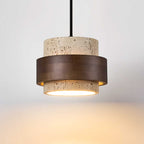 Yellow Travertine Japandi Minimalist Stone Pendant Light
