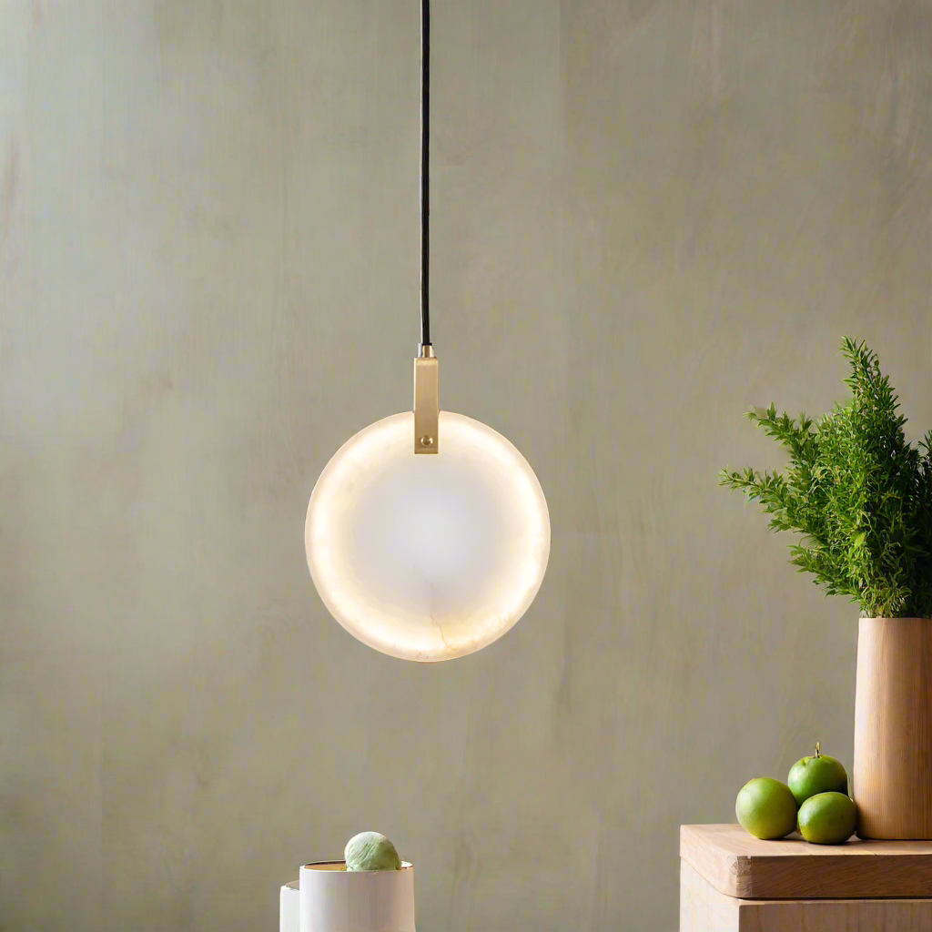 Lorenzo Single Alabaster Marble Pendant Light