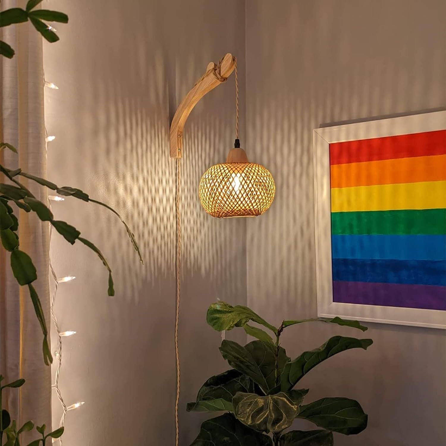 Pastoral Hemp Rope Bamboo Wall Light