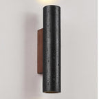 Minimalist Black Travertine Tube Wall Light