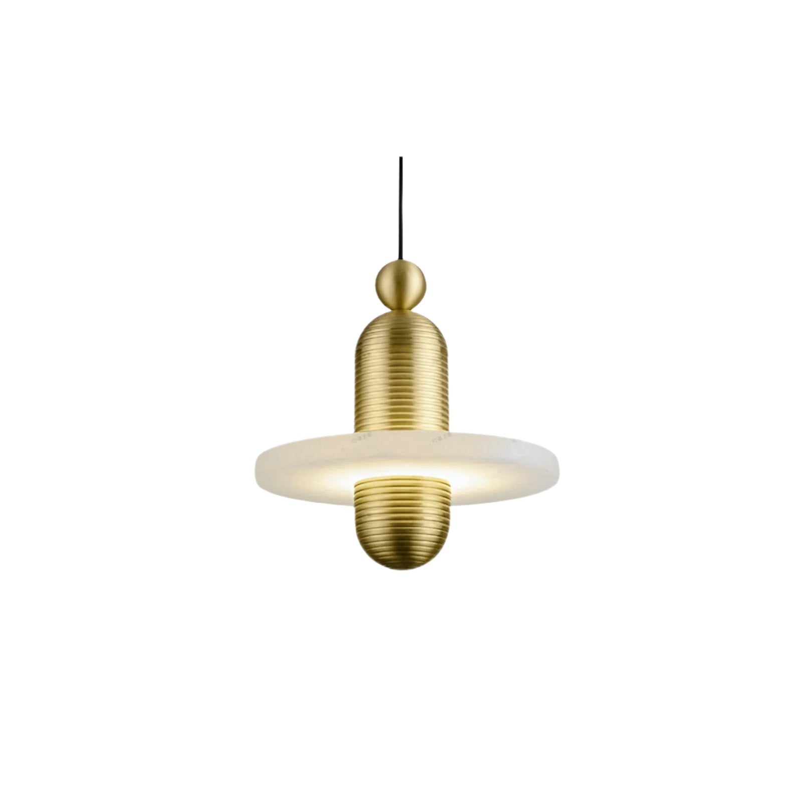 Modern Iron Alabaster Disc Minimalist Pendant Light