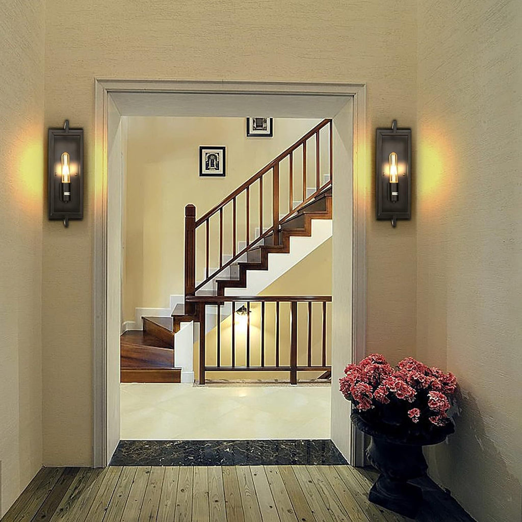 Industrial Metal Rectangular Frame Wall Light
