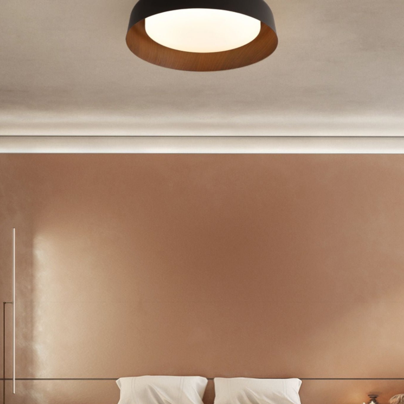 Wabi-Sabi Style Wood Grain Round Ceiling Light