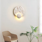 White Travertine Cream Style Wall Light