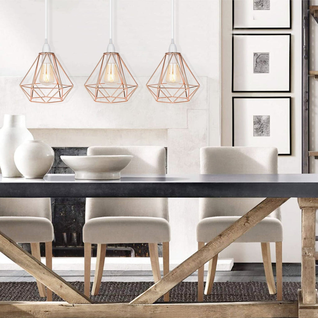 Nordic Diamond-Shaped Metal Pendant Light