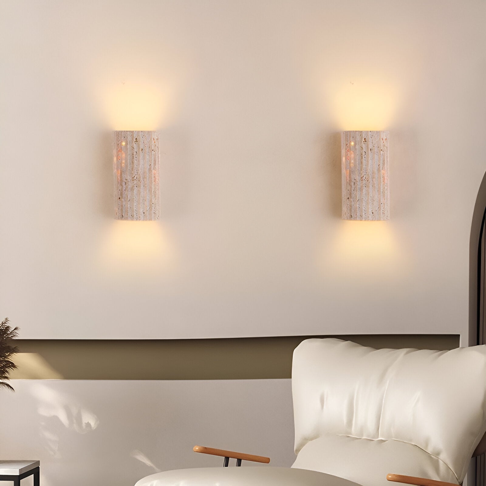 Solaro Travertine Garden Outdoor Wall Light