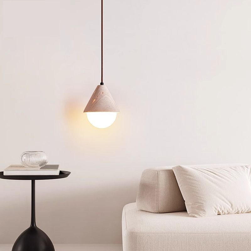 Yellow Travertine Cream Pendant Light