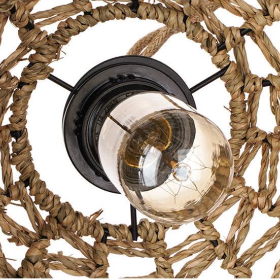 Retro Hand-Woven Cotton Rope Pendant Light