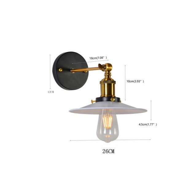 Retro Industrial Style Metal Saucer Shade Wall Light