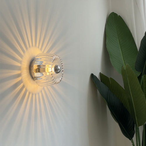 Clara Rays Contemporary Brass Glass Ceiling Light