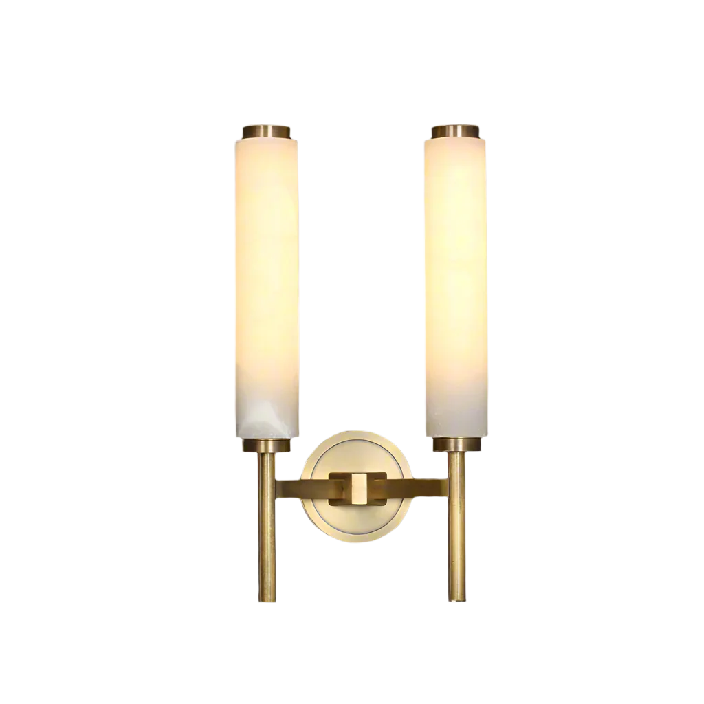 Elysian Grace Sculptural Alabaster Brass Wall Lamp