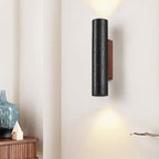 Minimalist Black Travertine Tube Wall Light