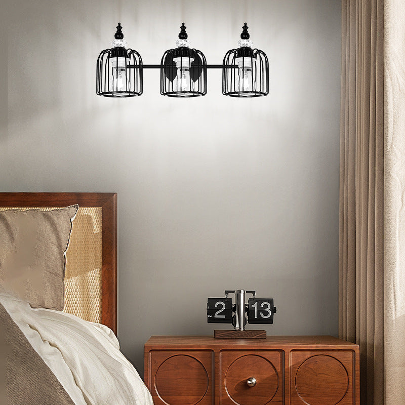 Modern Garlic Bead Three-Head Iron Lampshade Wall Light
