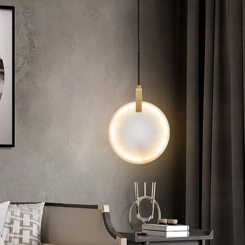 Lorenzo Single Alabaster Marble Pendant Light