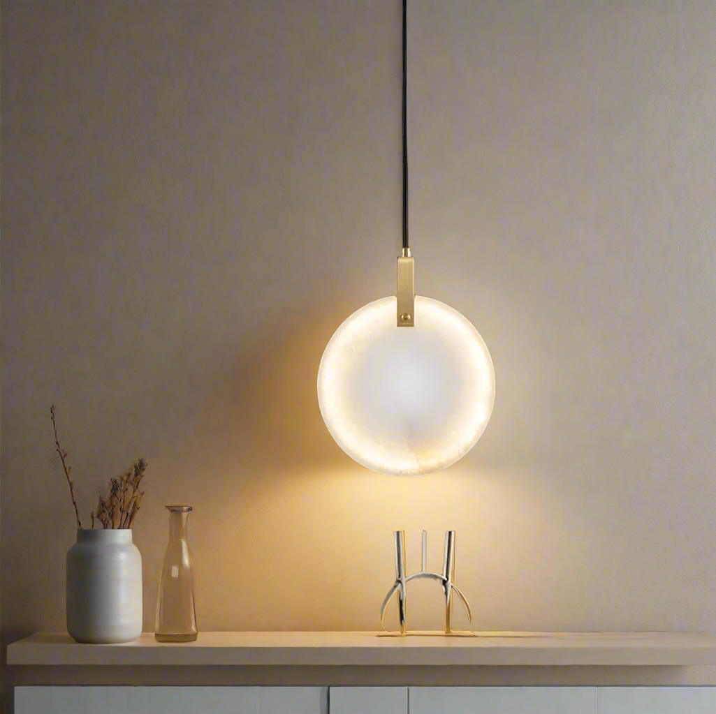 Lorenzo Single Alabaster Marble Pendant Light