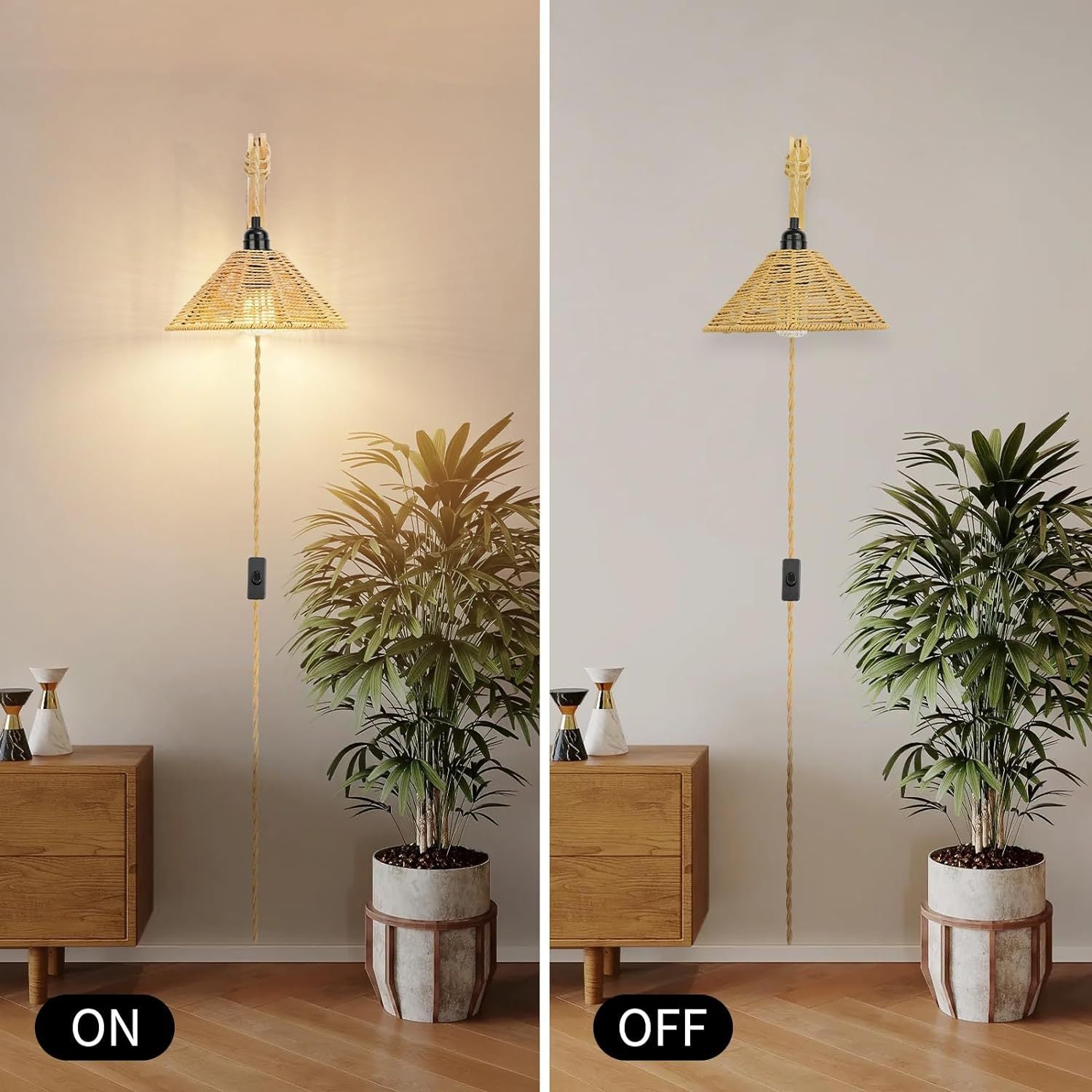 Boho Style Hand-Woven Wall Light