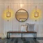Rustic Hand-Woven Hemp Rope Wall Light