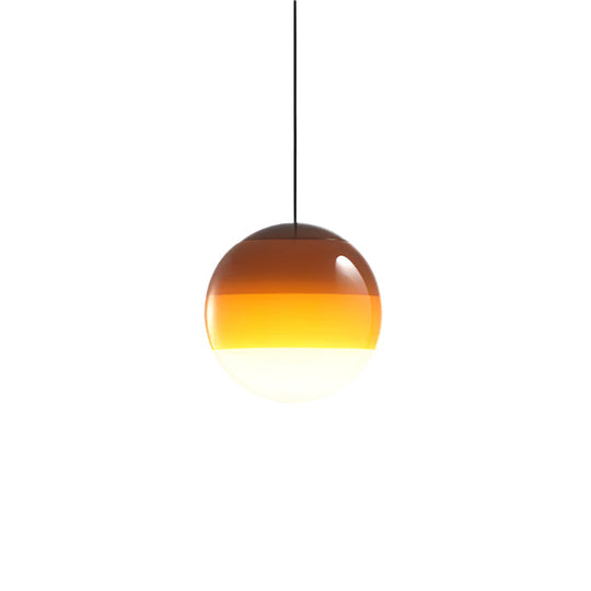 Elaris gradient glass pendant light, amber to clear globe, product view
