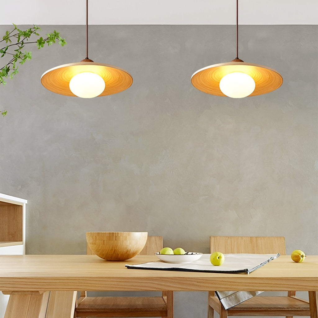 Elara Japandi Wood Elegance Pendant Light