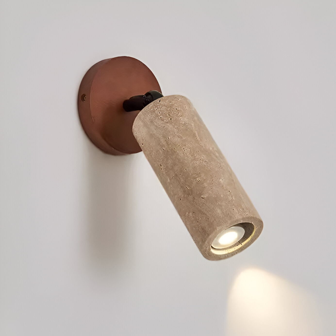 Yellow Travertine Wood Adjustable Ceiling and Wall Light