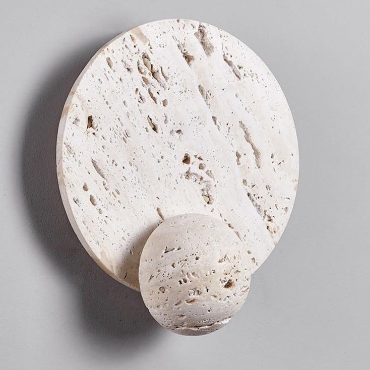 White Travertine Cream Style Wall Light