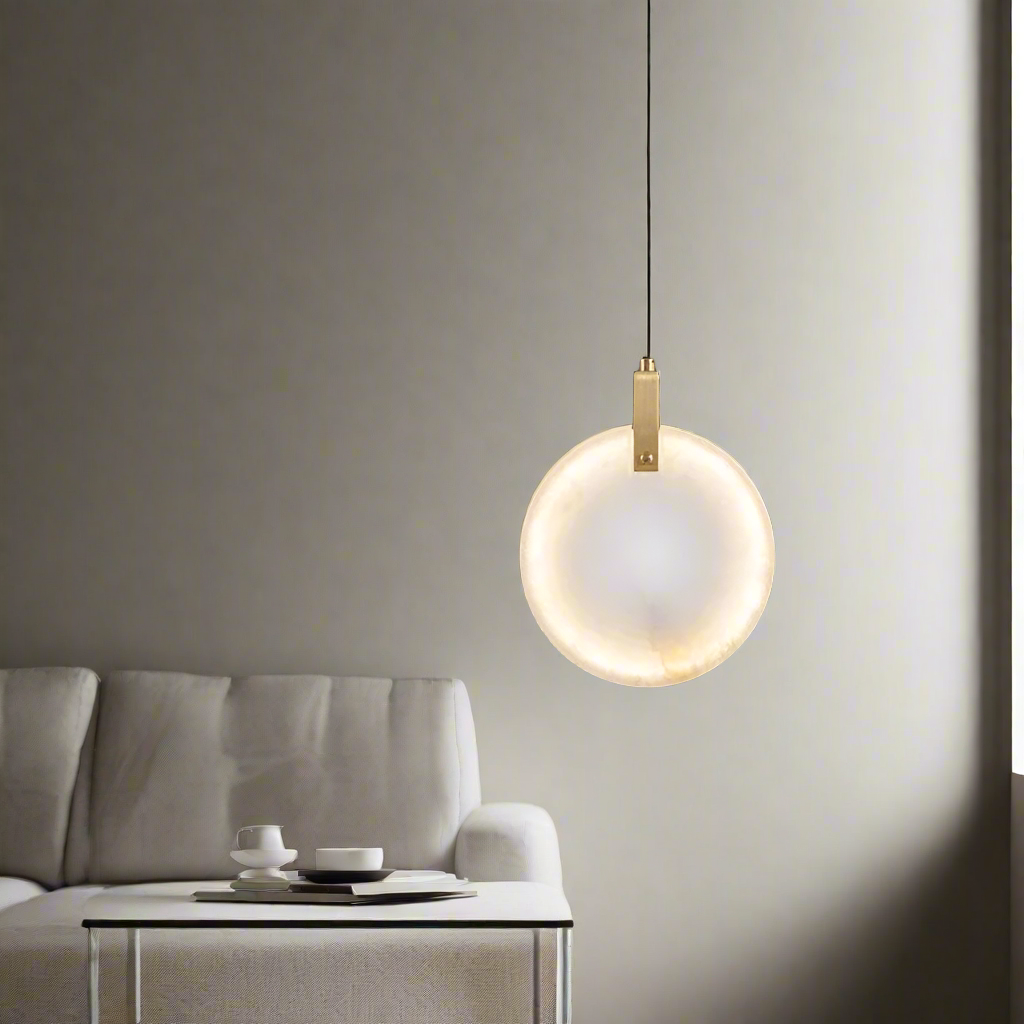 Lorenzo Single Alabaster Marble Pendant Light