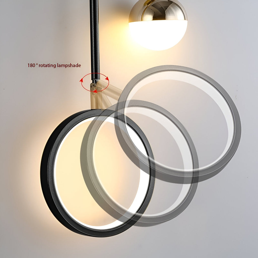 LED Nordic Sconce Round Rotatable Iron Wall Light