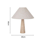 Modern Fabric Lampshade Travertine Stone Table Lamp