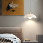 Modern Alabaster Dome Pendant Light
