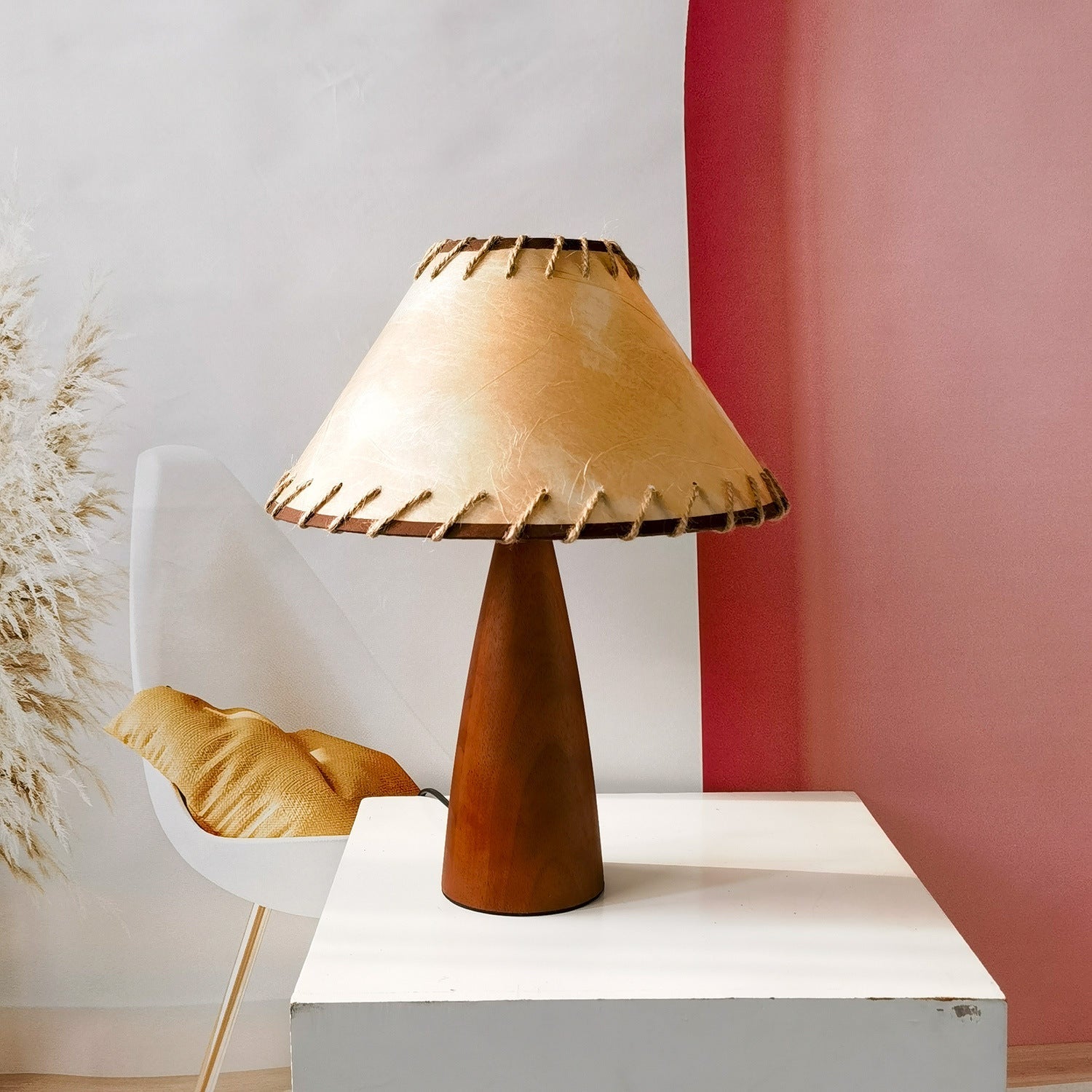 Rowan Retro Solid Wood Table Lamp