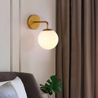 Modern Retro Rippled Glass Sphere Wall Light
