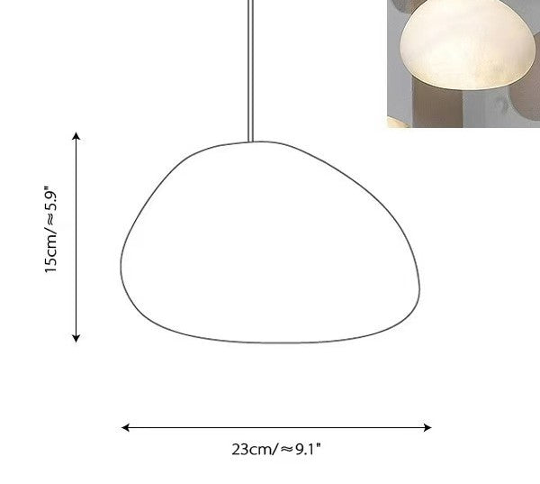 Living Sculpture Alabaster Brass Pendant Light